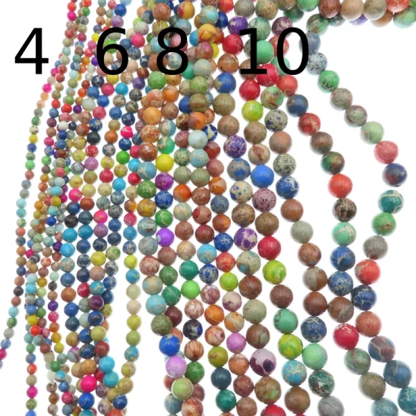 Jaspis cesarski kolorowy kulki 4, 6, 8 lub 10 mm (sznur)