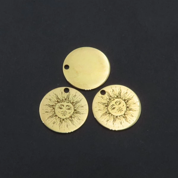 Srebro złocone Ag - zawieszka słońce 12 mm