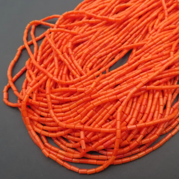 Koral pomarańczowy jasny tulejki 2x4 mm (sznur)