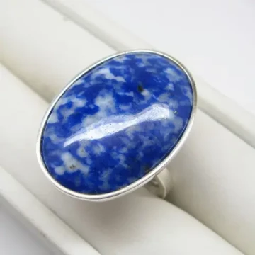 Lapis Lazuli Chile w srebrze - pierścionek