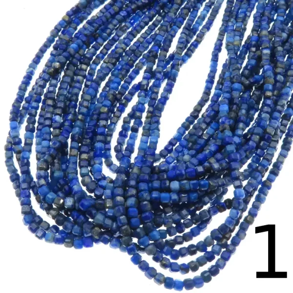 Lapis Lazuli fasetowana kostka 2,5 mm (sznur) (różne warianty i jakość do wyboru)