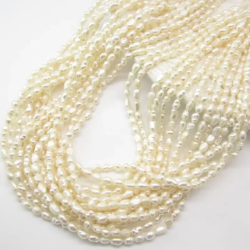 Perły Naturalne Hodowane białe 4-5mm(sznur)