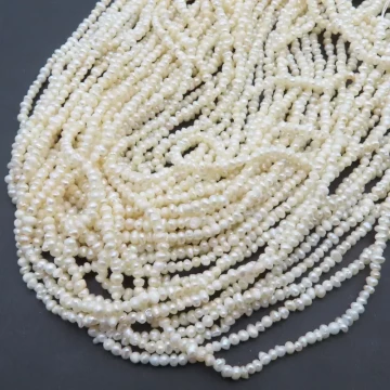 Perły Naturalne Hodowane białe 2-3 mm (sznur)