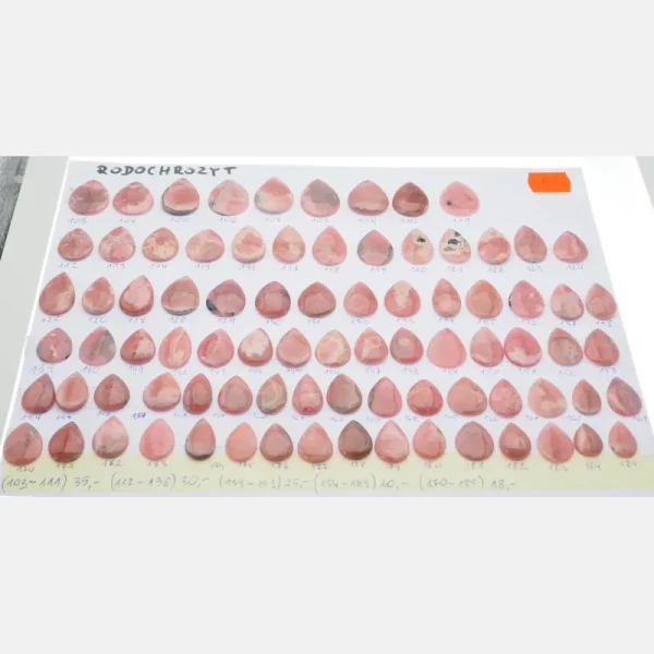 Rodochrozyt 20-23x13-19 mm łza (różne kamienie do wyboru)