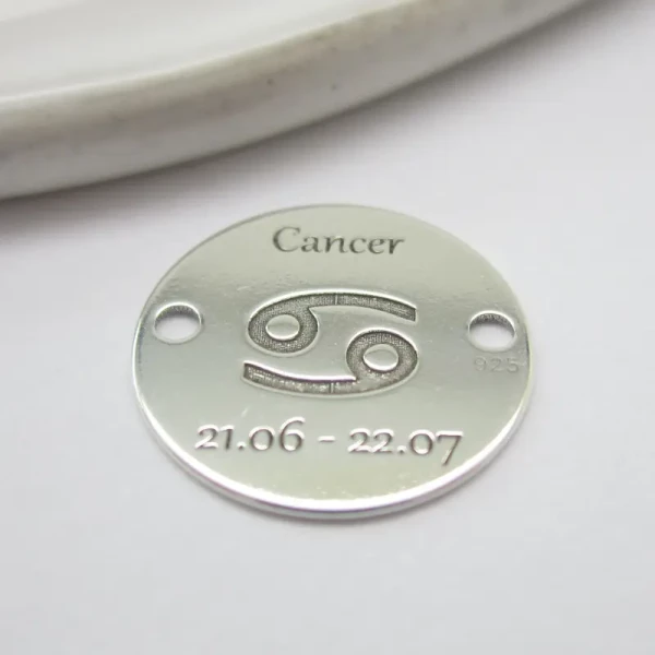 Srebro Ag  - element ozdobny znak zodiaku - Rak (Cancer, 21.06-22.07) 12mm  