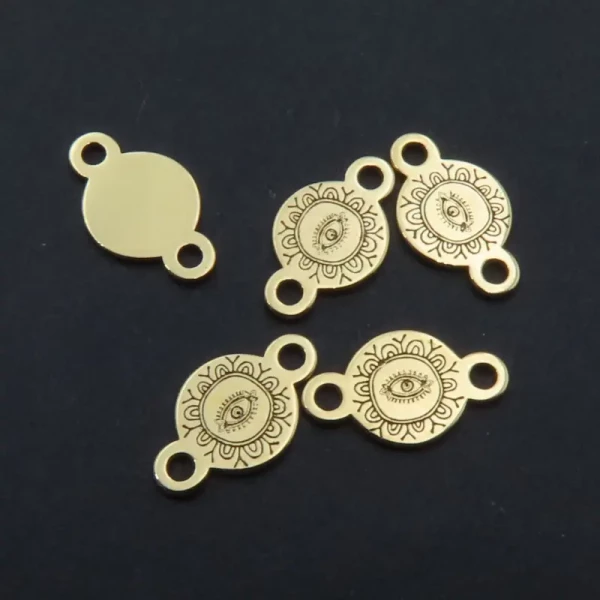 Srebro Ag złocone - łącznik oko proroka 6mm