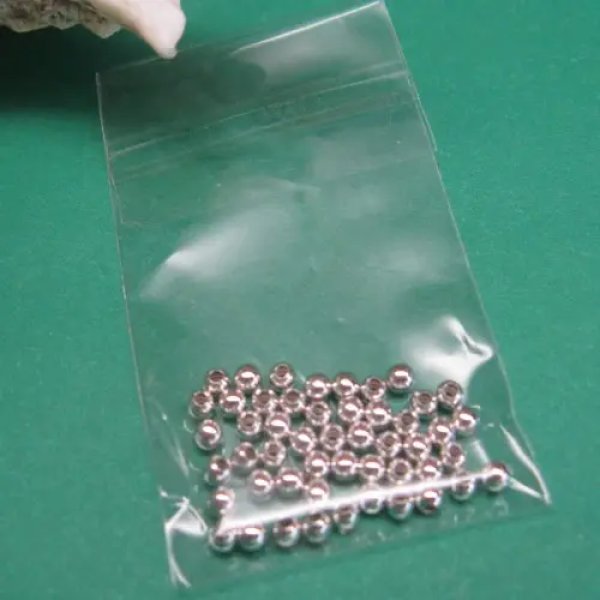 Srebro Ag - kulka gładka zaciskowa 2,2 mm  (50 sztuk)