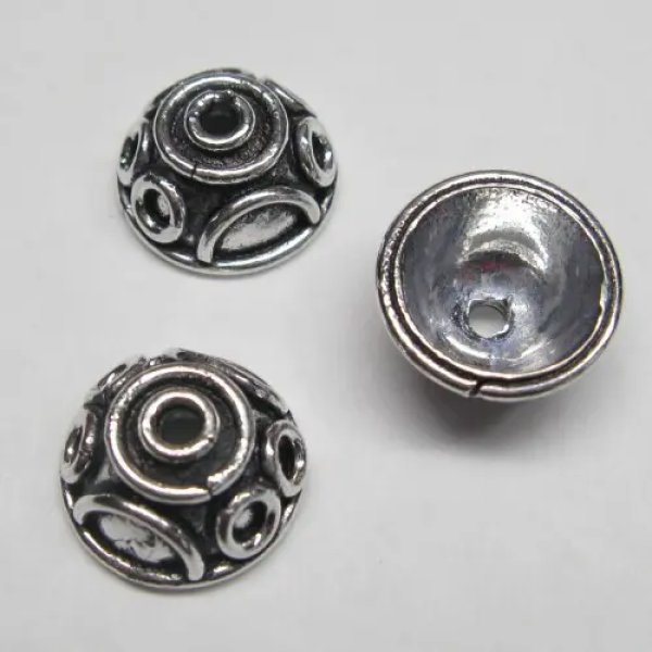 Alpaka-Element ozdobny czapeczka 14x7 mm  