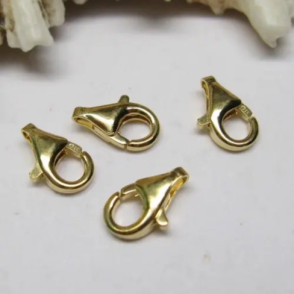 Srebro Ag Złocone - zapięcie typu karabińczyk 11mm  