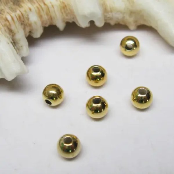 Srebro Ag złocone - kulka gładka 4mm  