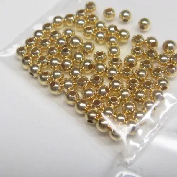 Srebro Ag złocone - kulka gładka 3mm(sztuka)  