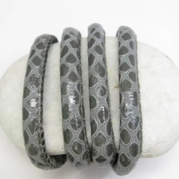 Rzemień fakturowany skórzany szyty/ 1 m 