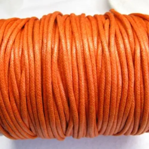 Sznurek woskowany-pomarańczowy 2mm/1 metr 