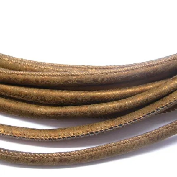 Rzemień skórzany szyty 6 mm – skóra ekologiczna – 71 cm – grecki styl