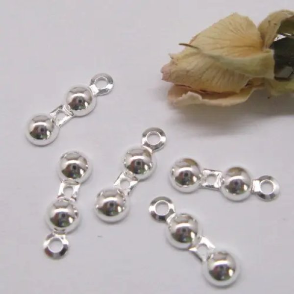 Srebro Ag - łapaczki 12x4mm spłaszczona kulka (para)