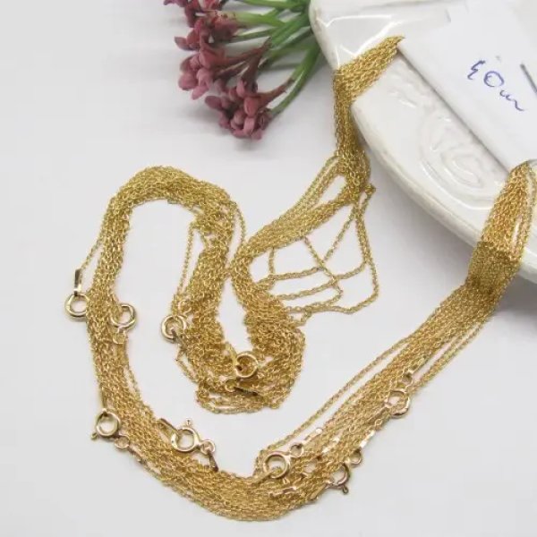 Łańcuszek Anker 40cm - srebro złocone