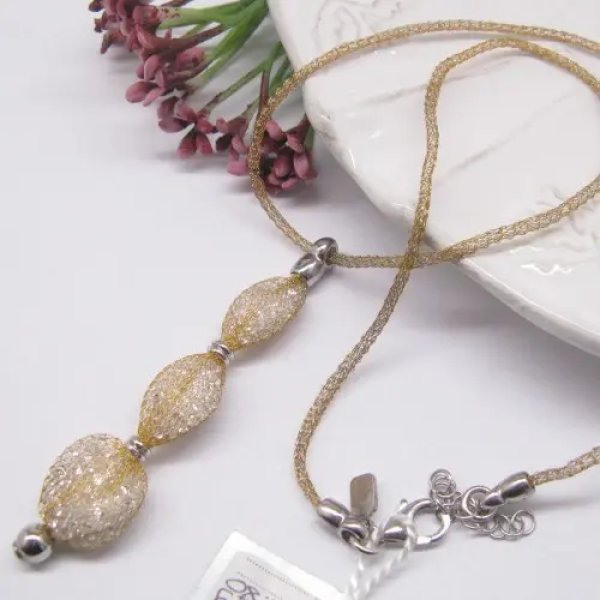 Srebro + srebro złocone - naszyjnik