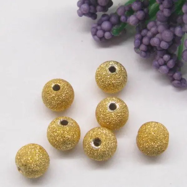 Srebro Złocone Ag - kulka gwiezdny pył 6mm  