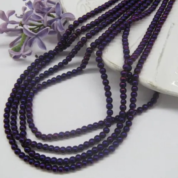 Hematyt kulka fioletowy 3mm(sznurek)
