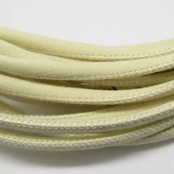 Rzemień szyty ecru jeansowy 6 mm – skóra ekologiczna na metry