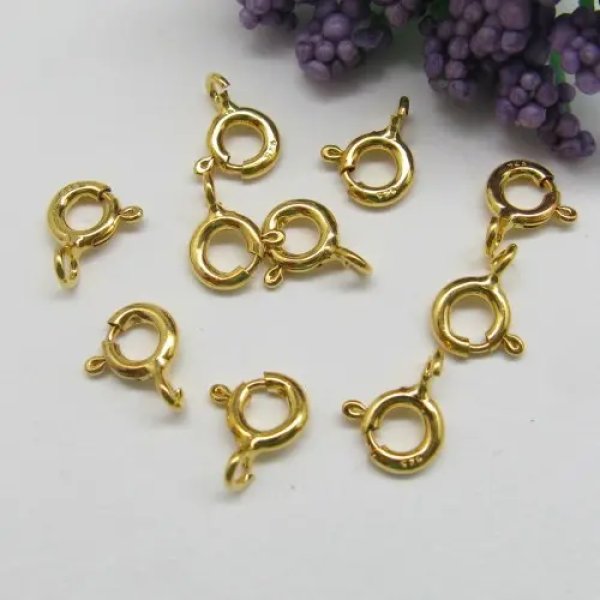 Srebro Ag Złocone - zapięcie typu federing 5mm  