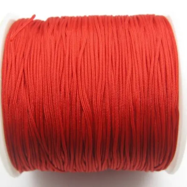 Sznurek do makramy (shamballi) -czerwony 0,5mm/1 metr 