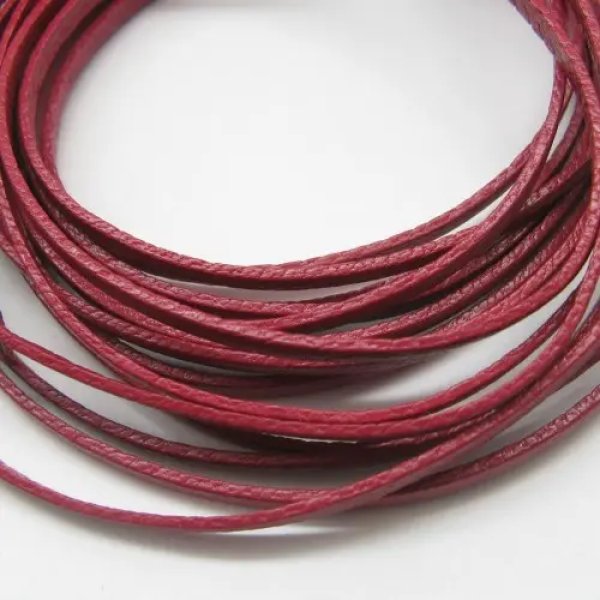 Rzemień bordowy skórzany 3 mm – naturalna skóra, długość 1 metr