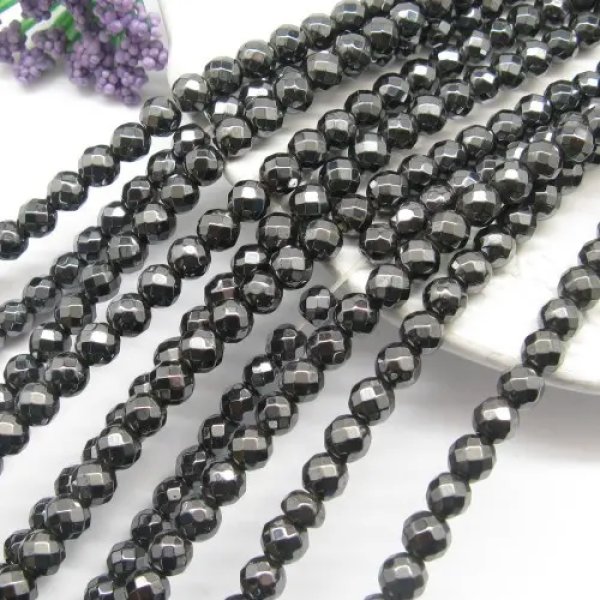 Hematyt fasetowany 6mm (sznurek)