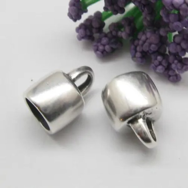 Posrebrzane - końcówki do linek rzemieni 9 mm (para)