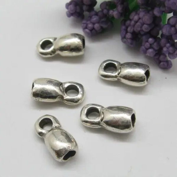 Posrebrzane - końcówki metalowe do linek rzemieni 2,5 mm(para)