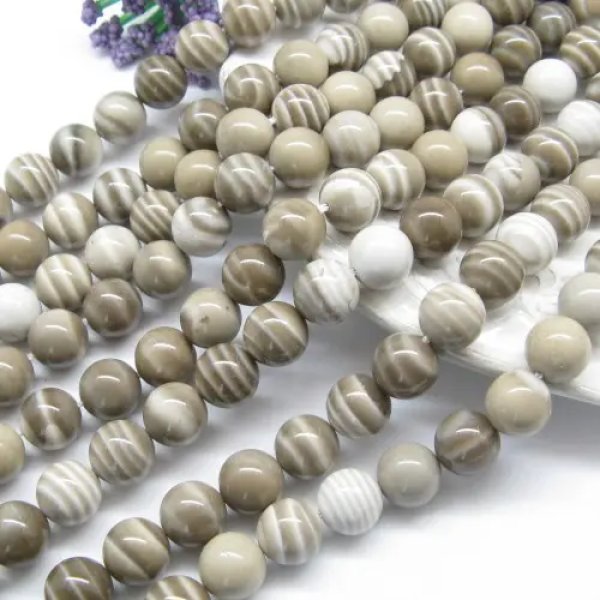 Krzemień Pasiasty kula 10mm (sznurek)