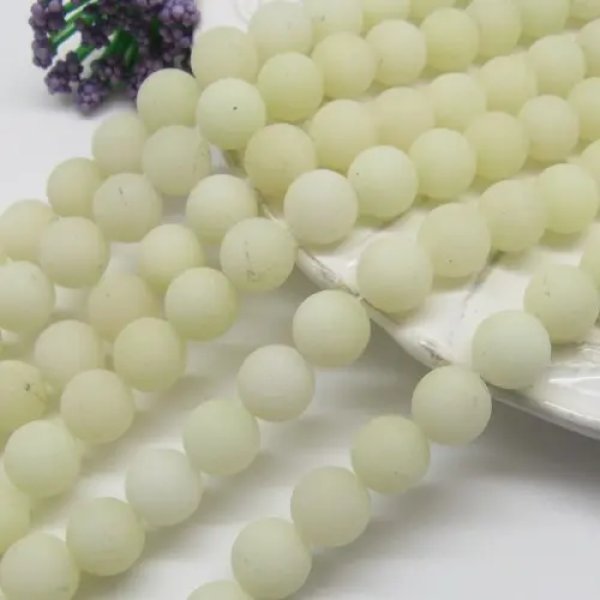 Jadeit matowy jasna limonka kulki 10mm(sznurek)