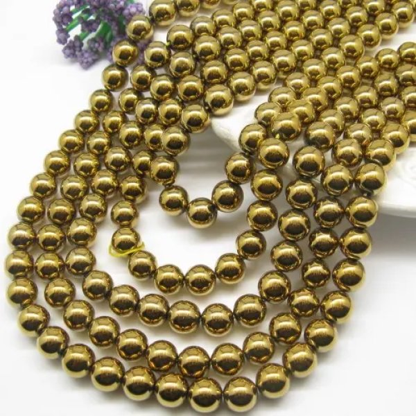 Hematyt złoty kula 8mm(sznurek) 