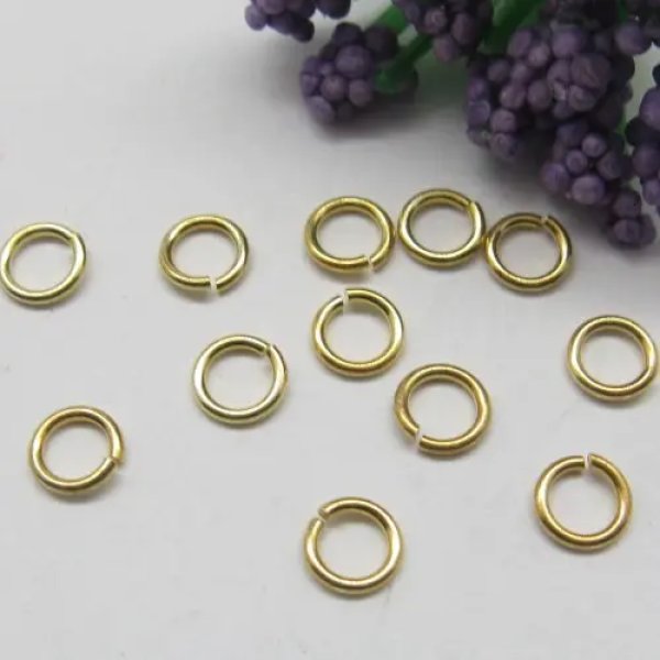 Srebro Złocone Ag - kółka cięte 5mm (drut 0,8mm)