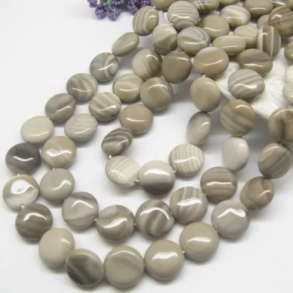 Krzemień Pasiasty krążek 12mm (sznurek)