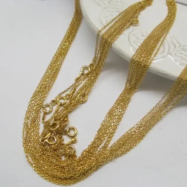 Łańcuszek Anker 65cm - srebro złocone