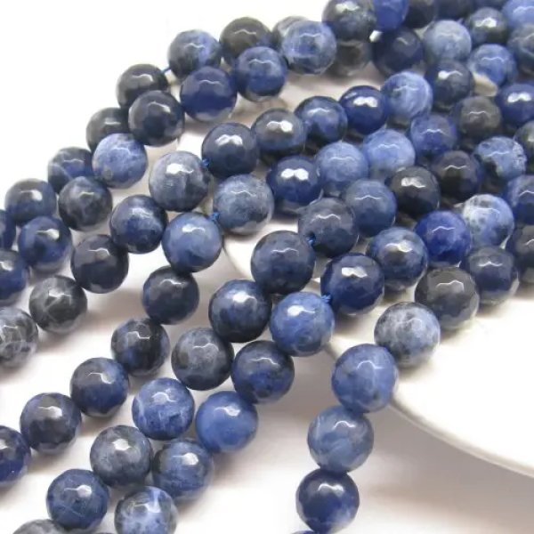 Sodalit Fasetowany kulki 8mm (sznur) 