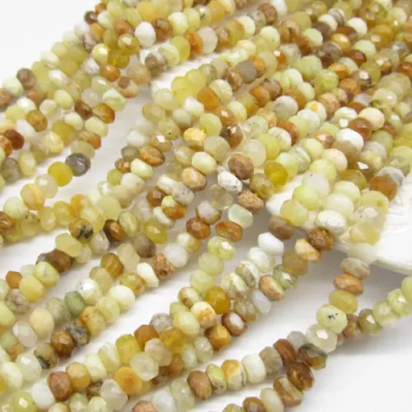 Opal Żółty Fasetowany oponka 6x3-4mm(sznurek)