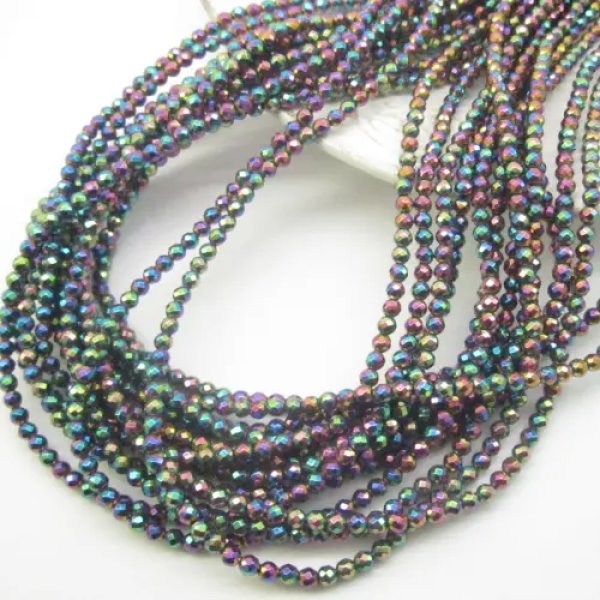 Hematyt mix kolorów fasetowany - kulki 3mm (sznurek)