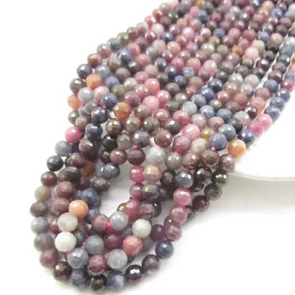 Szafir i Rubin- fasetowane kulki 6mm (sznurek)