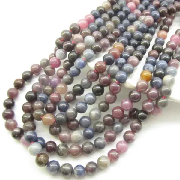 Szafir i Rubin- kulki 6mm (sznurek)