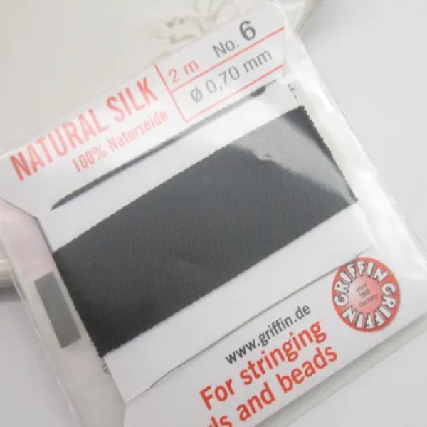 Nici Jedwabne czarne z igłą - 0,7mm/2 metry