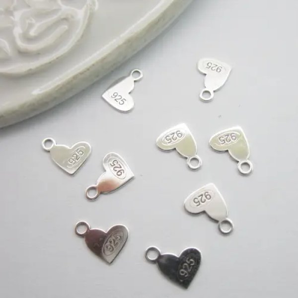 Srebro Ag - element ozdobny serce 6x5mm blaszka 925