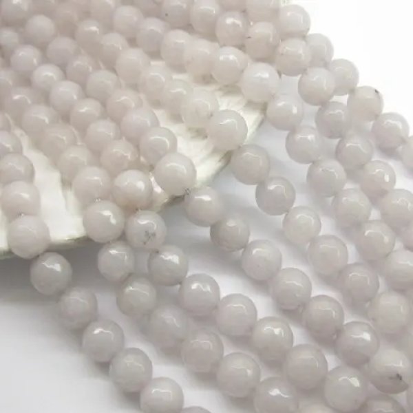 Jadeit szary kulki fasetowane 10mm(sznurek)