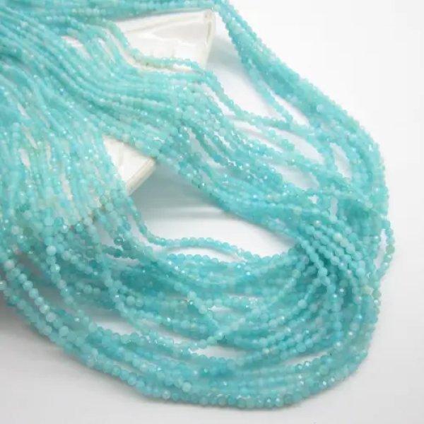 Amazonit kulka fasetowana 1,9 -2 mm (sznurek)