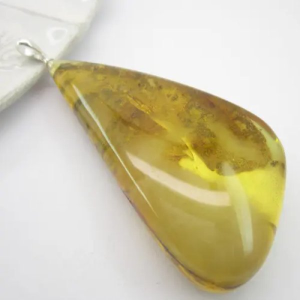 Bursztyn i srebro - zawieszka