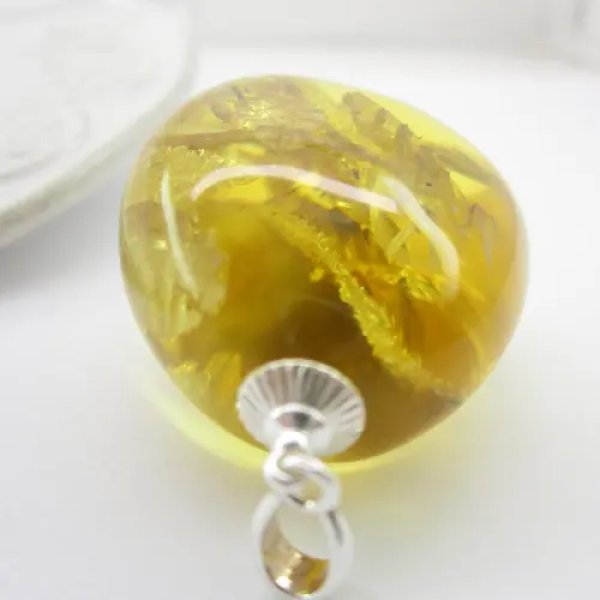 Bursztyn i srebro - zawieszka