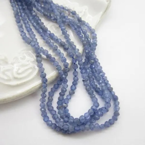 Tanzanit fasetowany kulki 2,3-2,5mm
