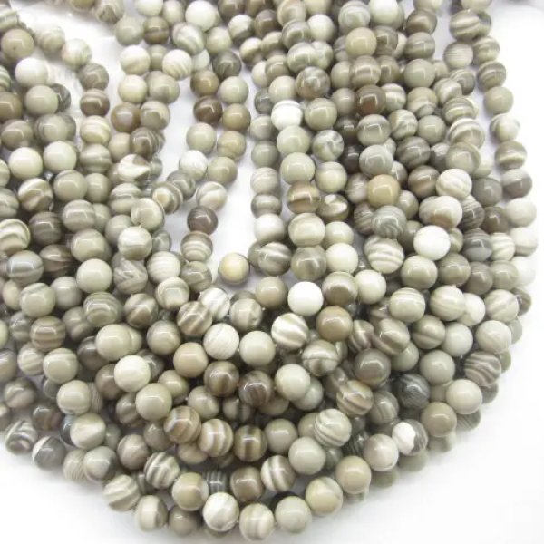 Krzemień Pasiasty kula 8mm (sznurek)