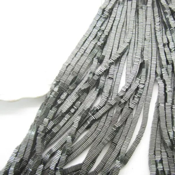 Hematyt – dyski kwadratowe 4x1 mm (sznur 41 cm) - Kamienie do biżuterii
